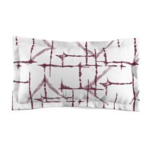 White & Cranberry Shibori Microfiber Pillow Sham