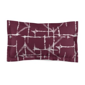 Dark Cranberry Shibori Microfiber Pillow Sham