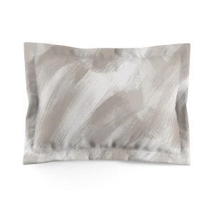 Taupe & White Brush Stroke Microfiber Pillow Sham