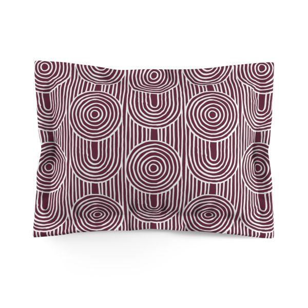 Cranberry & White Geometric Microfiber Pillow Sham