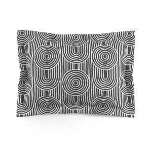Gray & White Geometric Microfiber Pillow Sham
