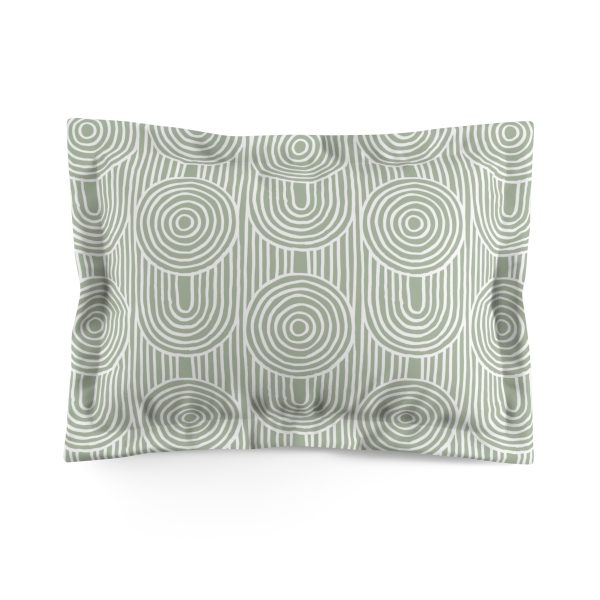 Sage & White Geometric Microfiber Pillow Sham