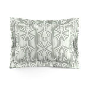 White & Sage Geometric Microfiber Pillow Sham