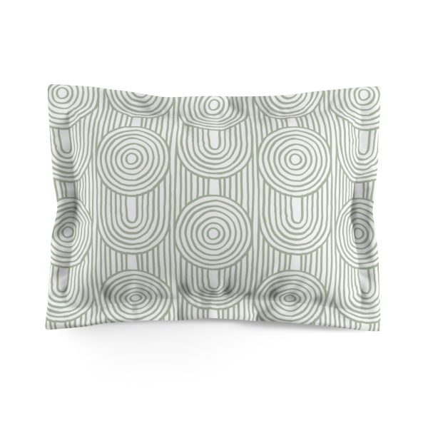 White & Sage Geometric Microfiber Pillow Sham