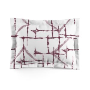White & Cranberry Shibori Microfiber Pillow Sham