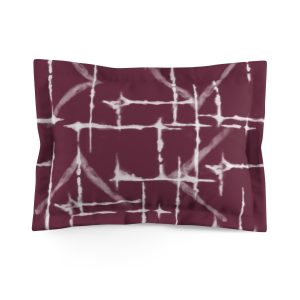 Cranberry & White Shibori Microfiber Pillow Sham