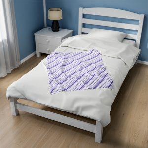 Purple Candy Stripe Velveteen Plush Blanket