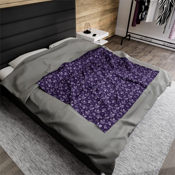 Purple Pinecone Velveteen Plush Blanket