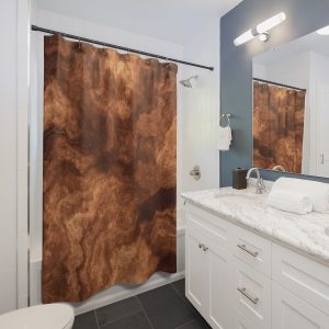 Topaz Brown Marble Shower Curtain