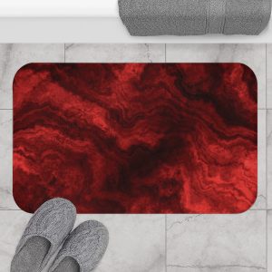 Ruby Red Marble Bath Mat
