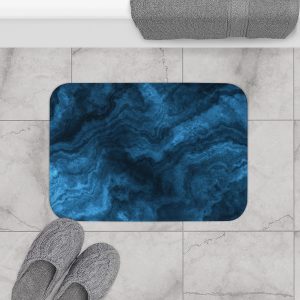 Sapphire Blue Marble Bath Mat