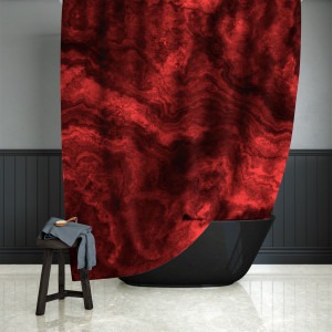 Ruby Red Marble Shower Curtain