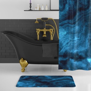 Sapphire Blue Marble Bath Mat