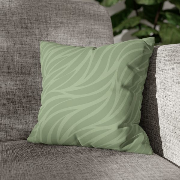 Watercress Waves Faux Suede Pillow Cover