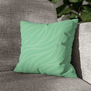 Carnival Glass Green Waves Faux Suede Pillow Cover