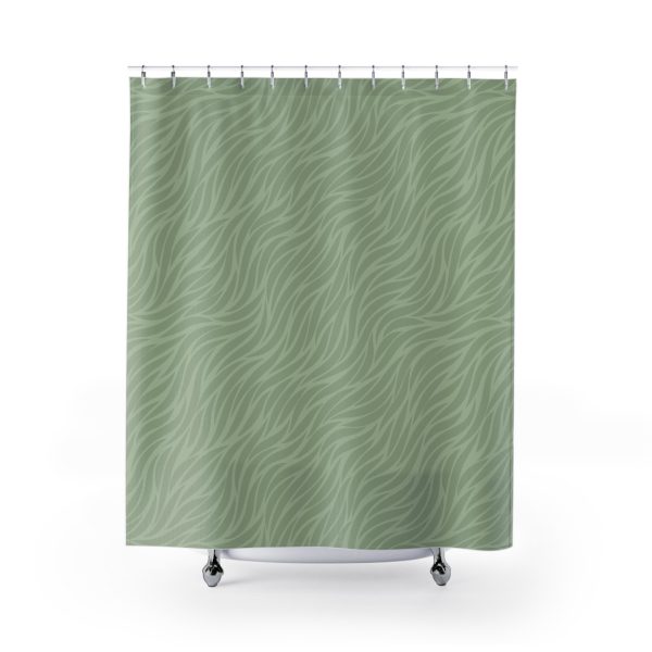 Watercress Waves Shower Curtain