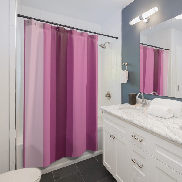 Rose Violet Stripes Shower Curtain