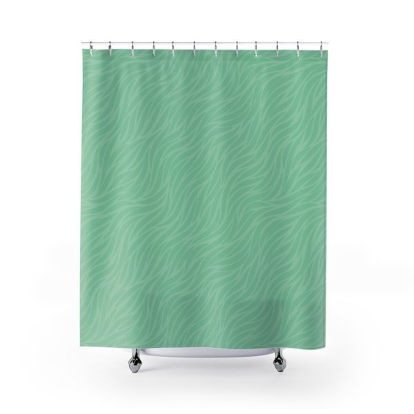 Carnival Glass Green Waves Shower Curtain