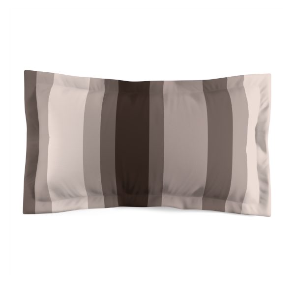 Mushroom Brown Stripes Microfiber Pillow Sham
