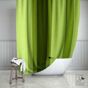 Lime Stripes Shower Curtain