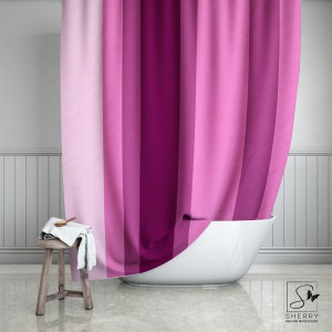Rose Violet Stripes Shower Curtain