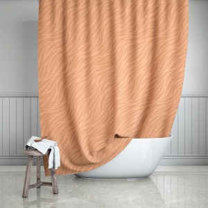 Peach Waves Shower Curtain