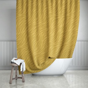 Spicy Mustard Waves Shower Curtain