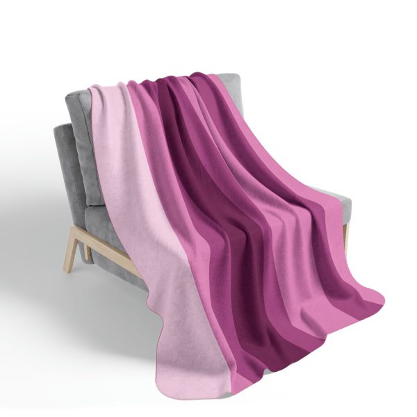 Rose Violet Stripes Fleece Sherpa Blanket