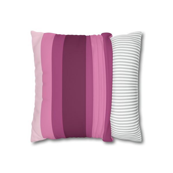 Rose Violet Stripes Faux Suede Pillow Cover