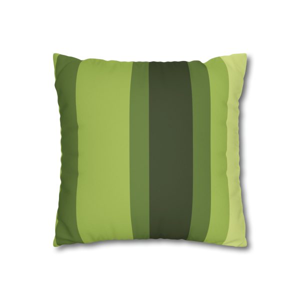 Lime Stripes Faux Suede Pillow Cover
