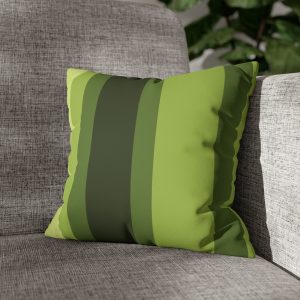 Lime Stripes Faux Suede Pillow Cover