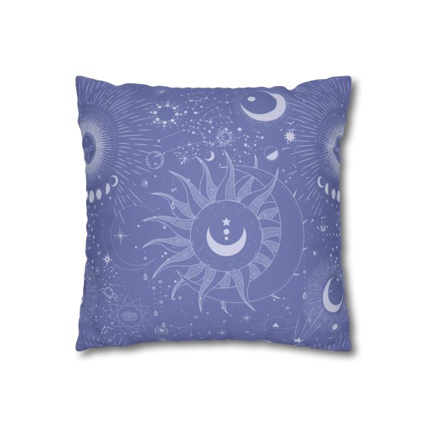 Lavender Celestial Faux Suede Pillow Cover