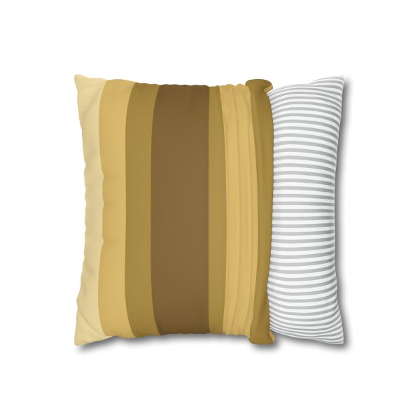 Mustard Yellow Stripes Faux Suede Pillow Cover