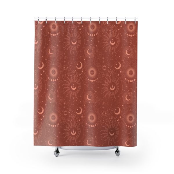 Burnt Sienna Celestial Shower Curtain