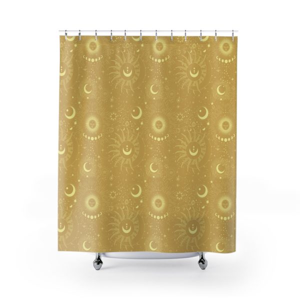 Golden Celestial Shower Curtain