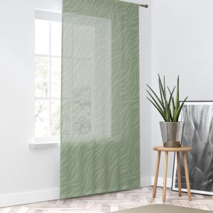 Watercress Waves Sheer Window Curtain – One Panel