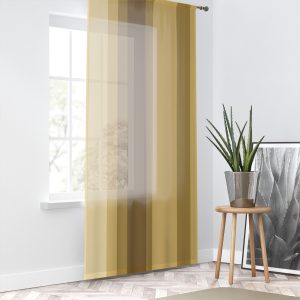 Mustard Stripes Sheer Window Curtain – One Panel