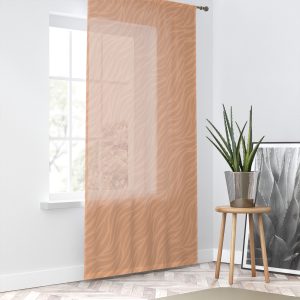 Peach Waves Sheer Window Curtain – One Panel