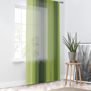 Lime Stripes Sheer Window Curtain – One Panel