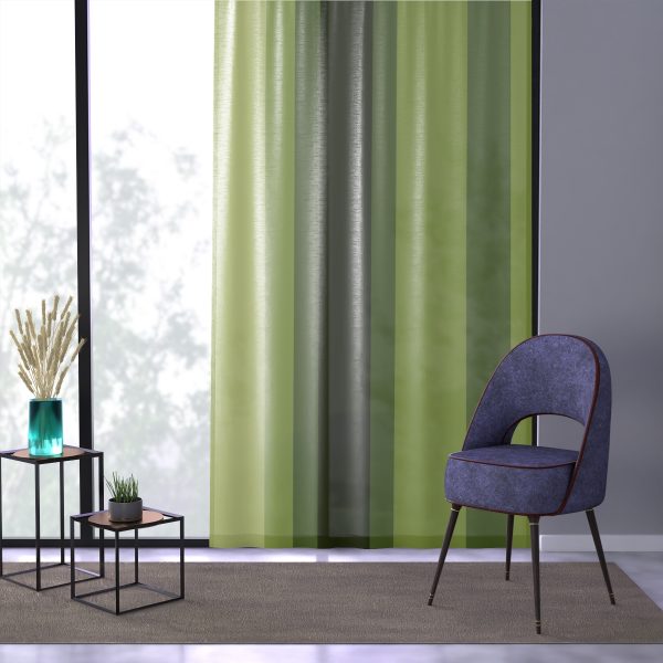 Lime Stripes Sheer Window Curtain