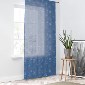 Blue Celestial Sheer Window Curtain – One Panel