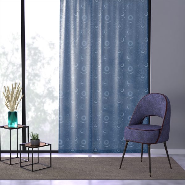 Blue Celestial Sheer Window Curtain