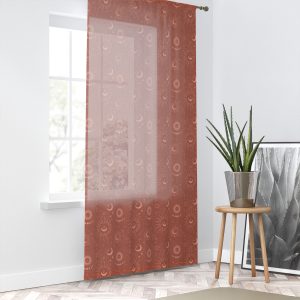 Burnt Sienna Celestial Sheer Window Curtain – One Panel