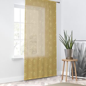 Golden Celestial Sheer Window Curtain – One Panel