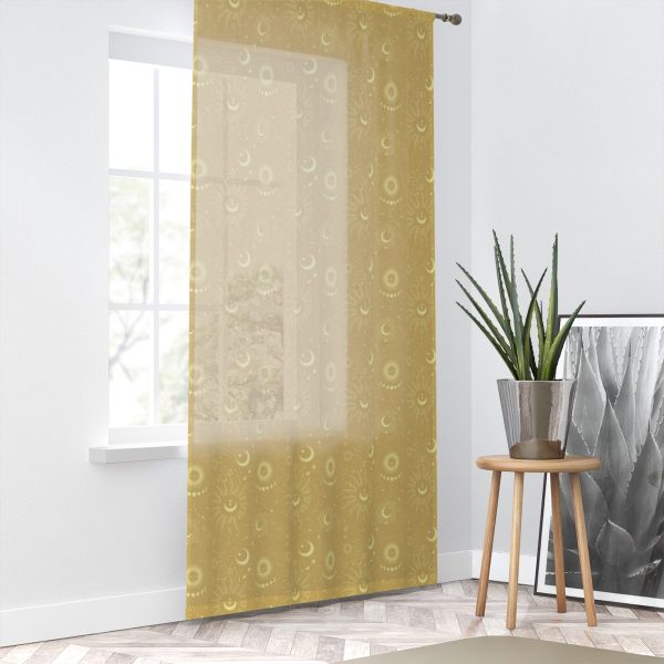 Golden Celestial Sheer Window Curtain