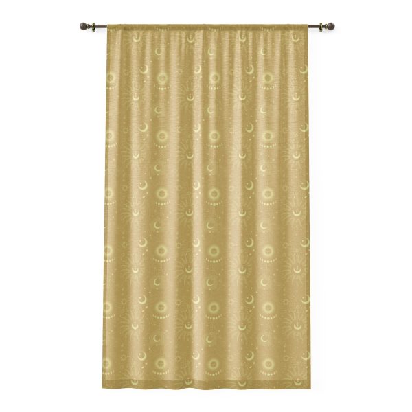 Golden Celestial Sheer Window Curtain