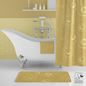 Golden Celestial Bath Mat