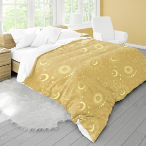 Golden Celestial Microfiber Duvet Cover