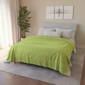 Lime Zen Garden Circles Fleece Sherpa Blanket