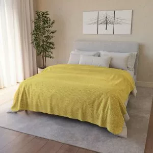 Lemon Zen Garden Circles Fleece Sherpa Blanket
